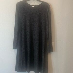 New Old Navy black heathered swing dress